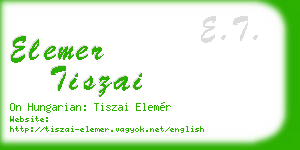 elemer tiszai business card