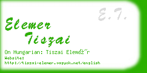 elemer tiszai business card